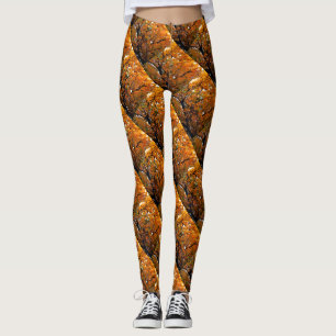 Bernsteinfarbene Blätter des Niedergangs Leggings