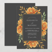 Bernsteinfarbene herbstliche Hochzeit Einladung (Vorne/Hinten)