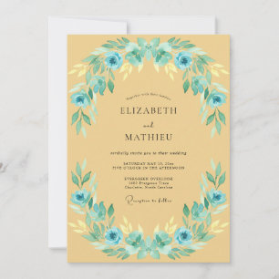 Bernsteinfarbene Hochzeit im Frühling Einladung