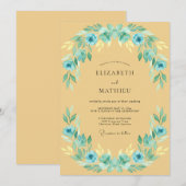 Bernsteinfarbene Hochzeit im Frühling Einladung (Vorne/Hinten)