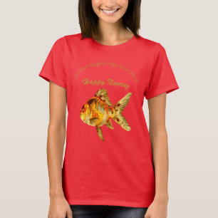 Bernsteinfarbener Goldfisch zum Frühlingsanfang T-Shirt