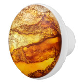 Bernsteinfarbenes Muster Keramikknauf (Rechts)