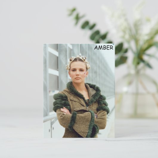 Bernsteinfarbig Postkarte (Stehend Vorderseite)