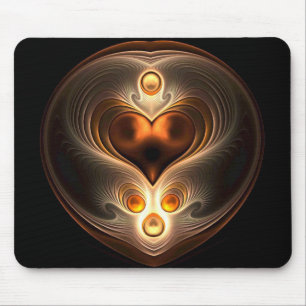 Bernsteinfarbige Ewigkeits-Herz-Mausunterlage Mousepad