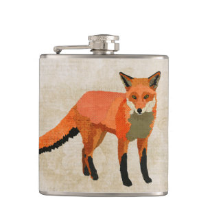 Bernsteinfarbige Fox-Flasche Flachmann