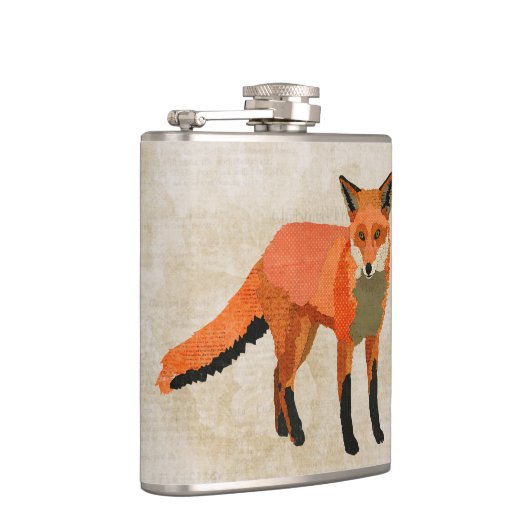 Bernsteinfarbige Fox-Flasche Flachmann (Rechts)
