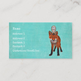 Bernsteinfarbige Fox- u. Eulen-Visitenkarte Visitenkarte