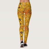 Bernsteinfarbige Hieroglyphen Leggings (Rückseite)