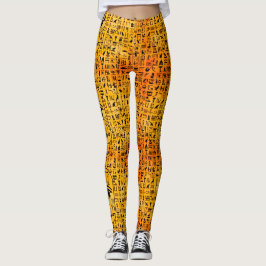 Bernsteinfarbige Hieroglyphen Leggings