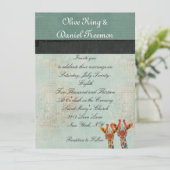 Bernsteinfarbige spähende Giraffen, die Einladung (Stehend Vorderseite)