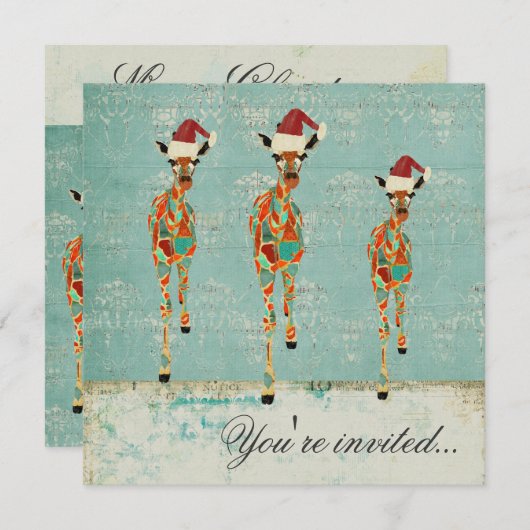 Bernsteinfarbige u. azurblaue einladung (Vorne/Hinten)