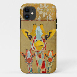 Bernsteinfarbiger spähender Giraffen-Golddamast Case-Mate iPhone Hülle