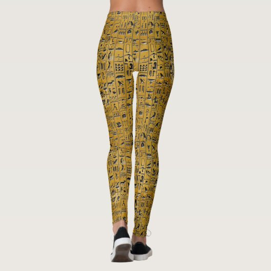 Bernsteinfarbiges Hieroglypics Leggings (Rückseite)