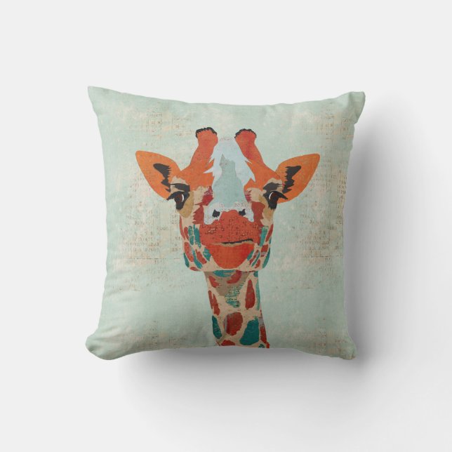 Bernsteinfarbiges spähendes Giraffe MoJo Kissen (Vorderseite)