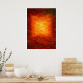 Bernsteinstrahlung - Texturierte orange Abstraktio Poster (Küche)