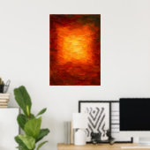 Bernsteinstrahlung - Texturierte orange Abstraktio Poster (Heimbüro)