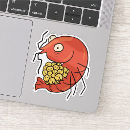 Berried Frazzled Red Cherry Shrimp Sticker