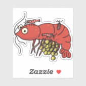 Berried Red Cherry Shrimp Aufkleber (Blatt)