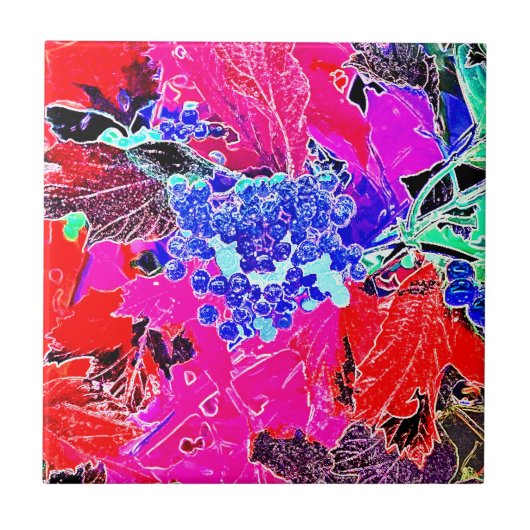 BERRIEN UND BLÄTTER FLIESE (Vorderseite)