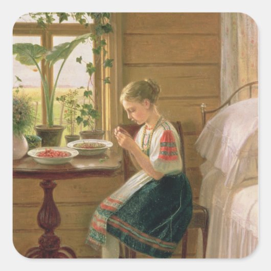 Berries, 1880 quadratischer aufkleber (Vorderseite)