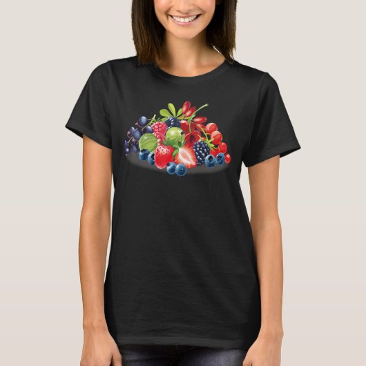 Berries All Kinds Strawberry Blueberry Raspberry T-Shirt (Vorderseite)