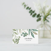 Berries and Branches Watercolor Classic Visitenkarte (Stehend Vorderseite)