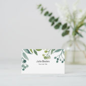 Berries and Branches Watercolor Green Foliage Visitenkarte (Stehend Vorderseite)