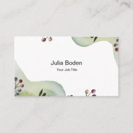 Berries and Branches Watercolor Minimalist Visitenkarte