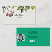 Berries and Branches Watercolor Natural Visitenkarte (Vorne/Hinten)