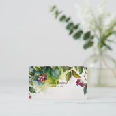 Berries and Branches Watercolor Painting Visitenkarte (Stehend Vorderseite)