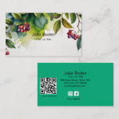 Berries and Branches Watercolor Painting Visitenkarte (Vorne/Hinten)