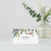 Berries and Branches Watercolor Rustic Visitenkarte (Stehend Vorderseite)