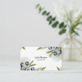 Berries and Branches Watercolor Splash Visitenkarte (Stehend Vorderseite)