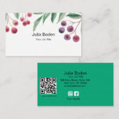 Berries and Branches Watercolor Unique Visitenkarte (Vorne/Hinten)