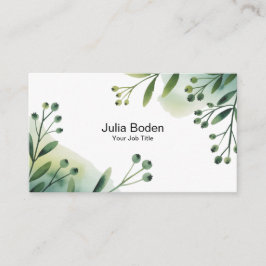 Berries and Branches Watercolor Vintage Visitenkarte