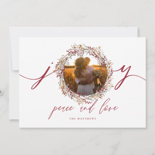 Berries and Joliday Foto Card Feiertagskarte (Vorderseite)