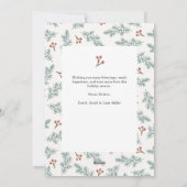 Berries Botanische Weihnachtskarte Feiertagskarte (Rückseite)