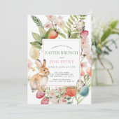 Berries & Bunny Berry Sweet Easter Brunch Einladung (Stehend Vorderseite)