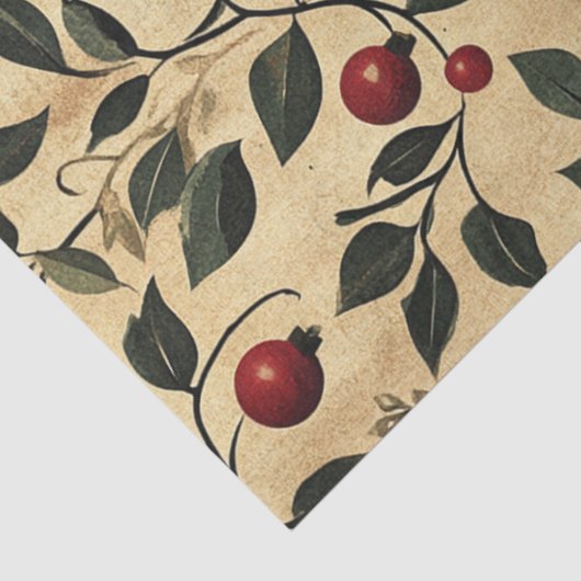 Berries Christmas Art Seidenpapier (Ausschnitt)