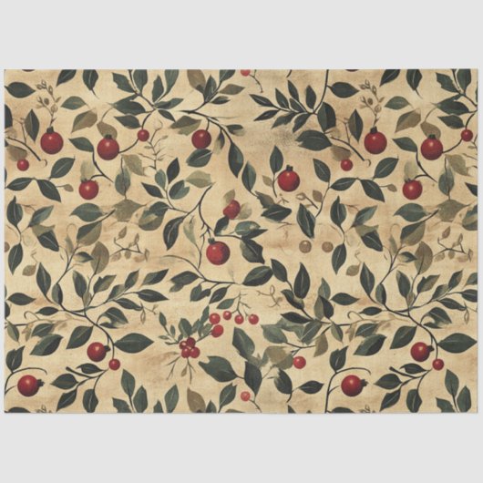 Berries Christmas Art Seidenpapier (Vorderseite)