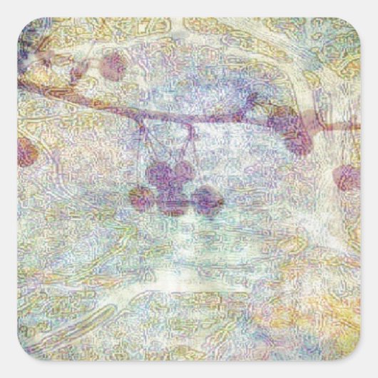 Berries Digital Collage Quadratischer Aufkleber (Vorderseite)