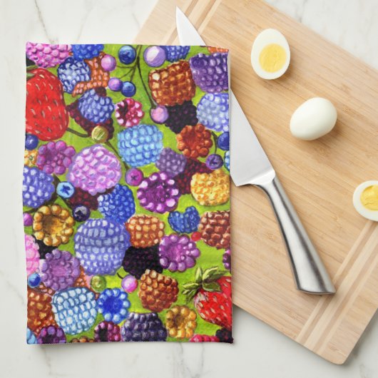 Berries Erdbeeren Blaubeeren Himbeeren Himbeeren g Geschirrtuch (Viertel Falte)