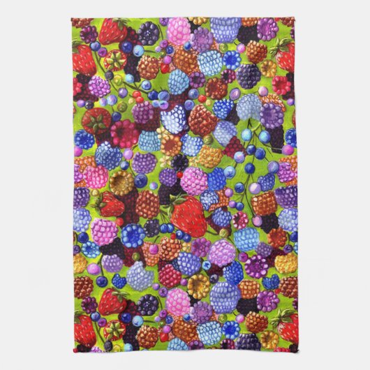 Berries Erdbeeren Blaubeeren Himbeeren Himbeeren g Geschirrtuch (Vertikal)