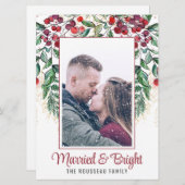 Berries Evergreen Verheiratet und hell Feiertagskarte (Vorne/Hinten)