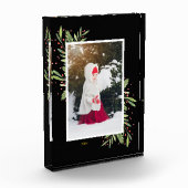 Berries Evergreens Christmas Custom Black Fotoblock (Links)