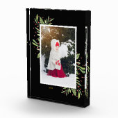 Berries Evergreens Christmas Custom Black Fotoblock (Rechts)