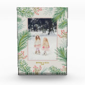 Berries Evergreens Christmas Custom Foto Block (Vorderseite)