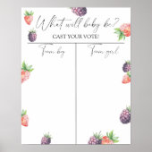 Berries Gender offenbaren Boy oder Girl Chart Poster (Vorne)