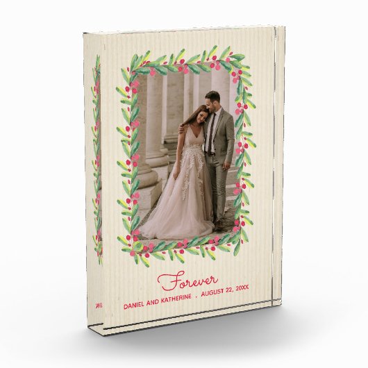 Berries Greenery Bride Groom Wedding Fotoblock (Links)