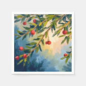 Berries & Greenery | Merry Christmas Serviette (Vorderseite)